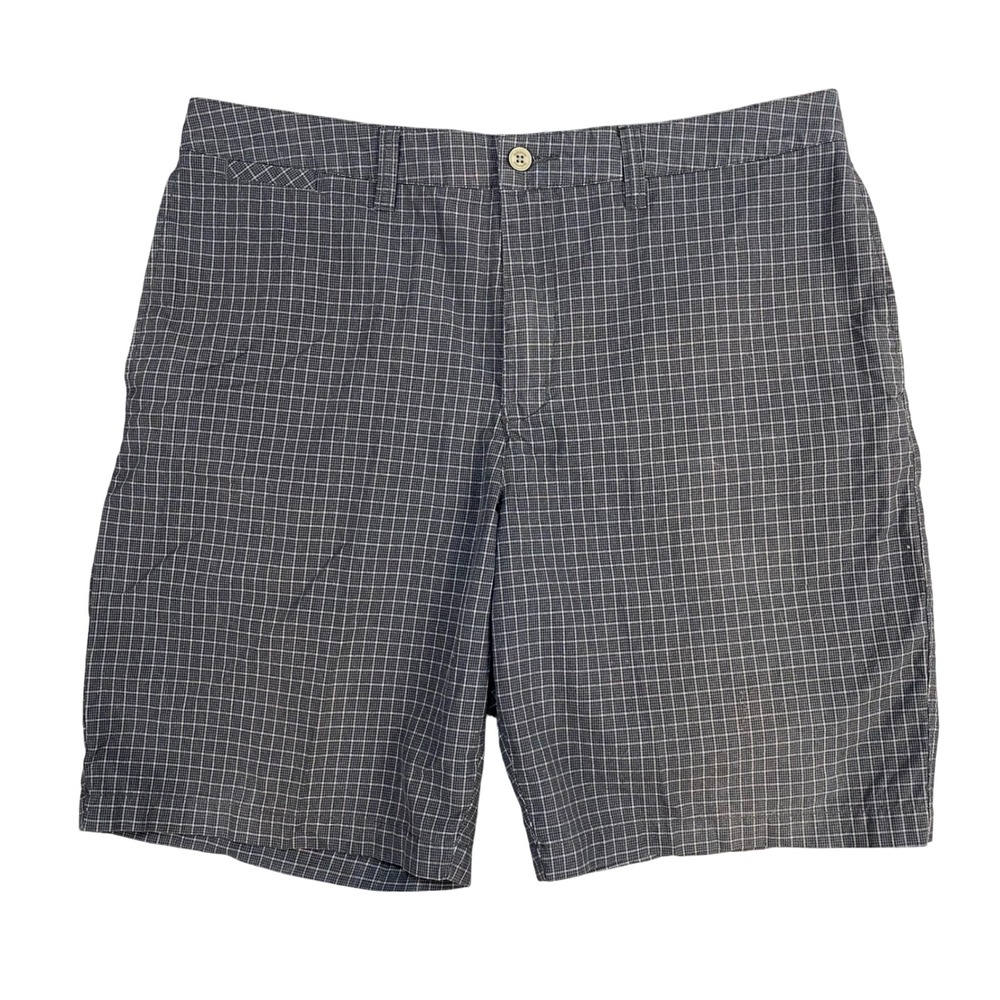 Quiksilver Waterman Shorts Mens 38 Grey Plaid Cotton Casual Beach Surf Walk Wear